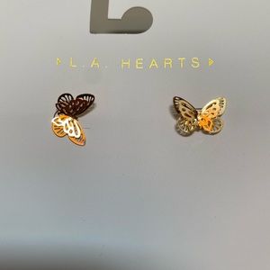gold butterfly studs